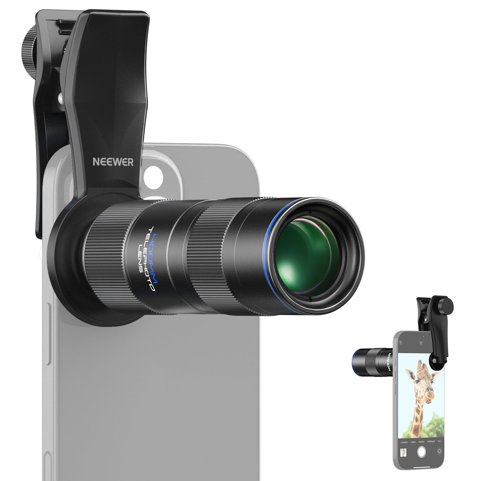 NEEWER LS-78 400mm Phone Telephoto Lens with 17mm Threaded Lens Clip
