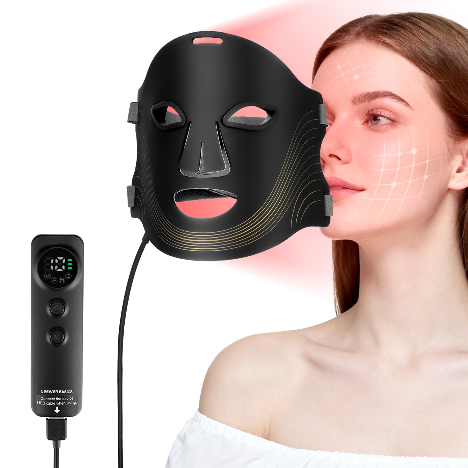 NEEWER BASICS M08 LED Red Light Therapy Face Mask