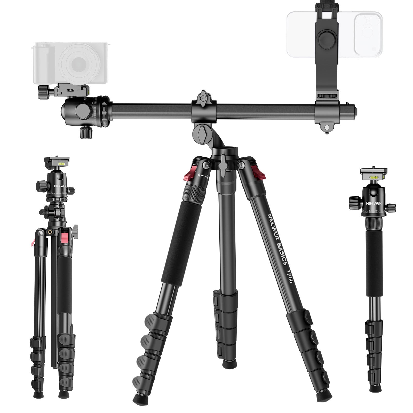 NEEWER TP66 Single-Camera Horizontal Overhead Tripod