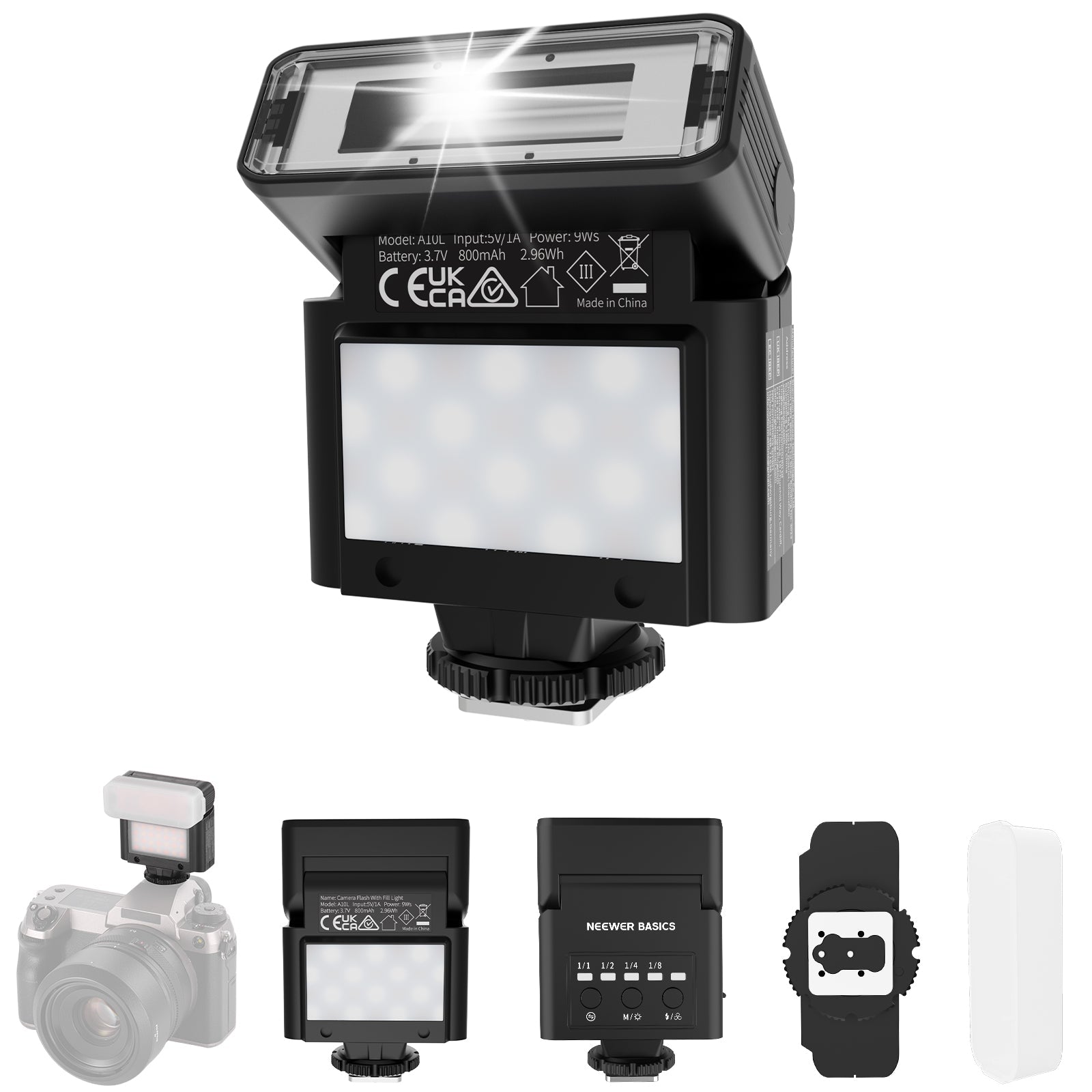 NEEWER A10L Mini Camera Flash with RGB Video Light