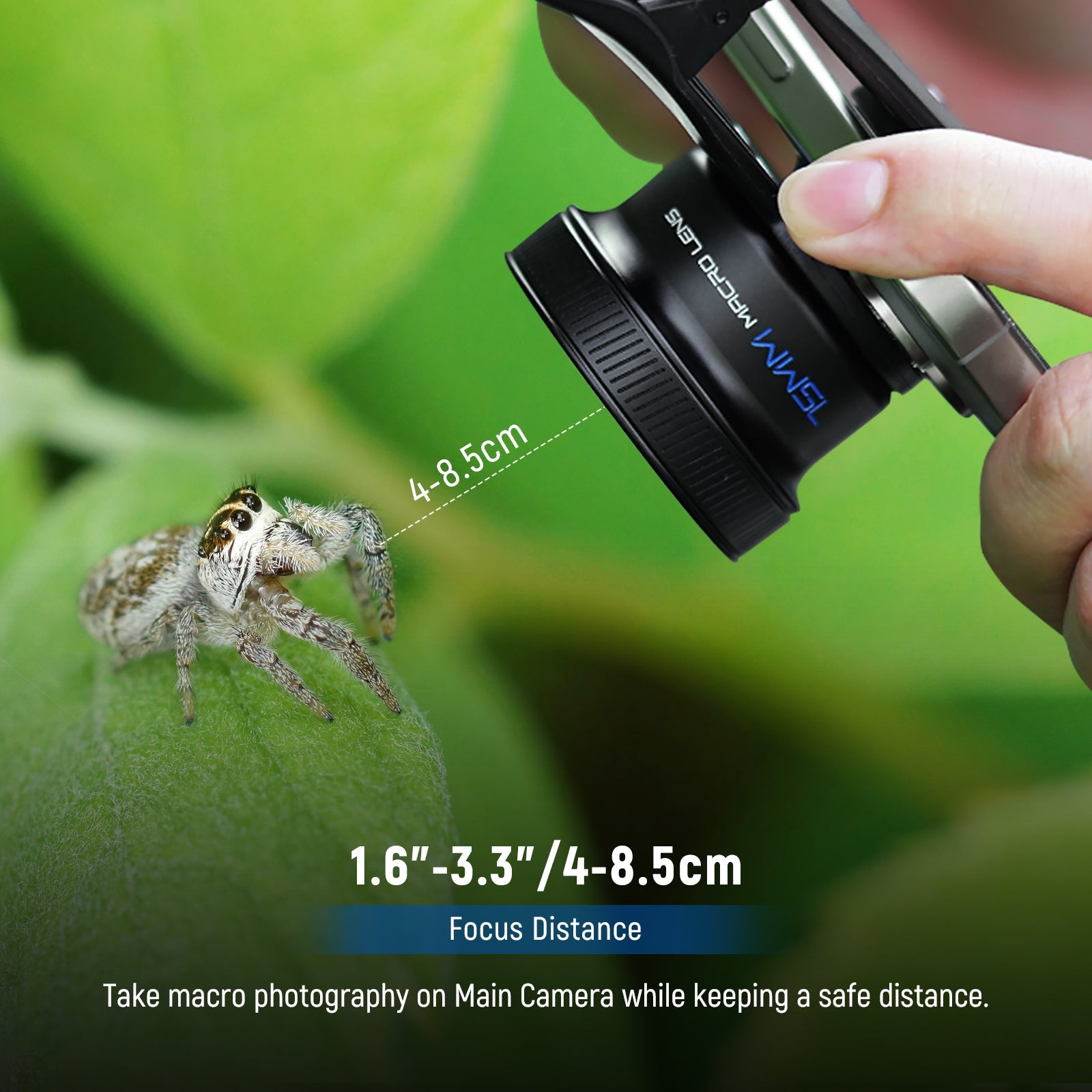 This 75mm macro lens offers 3X magnification at a 1.6"-3.3" /4-8.5cm minimal focus distance