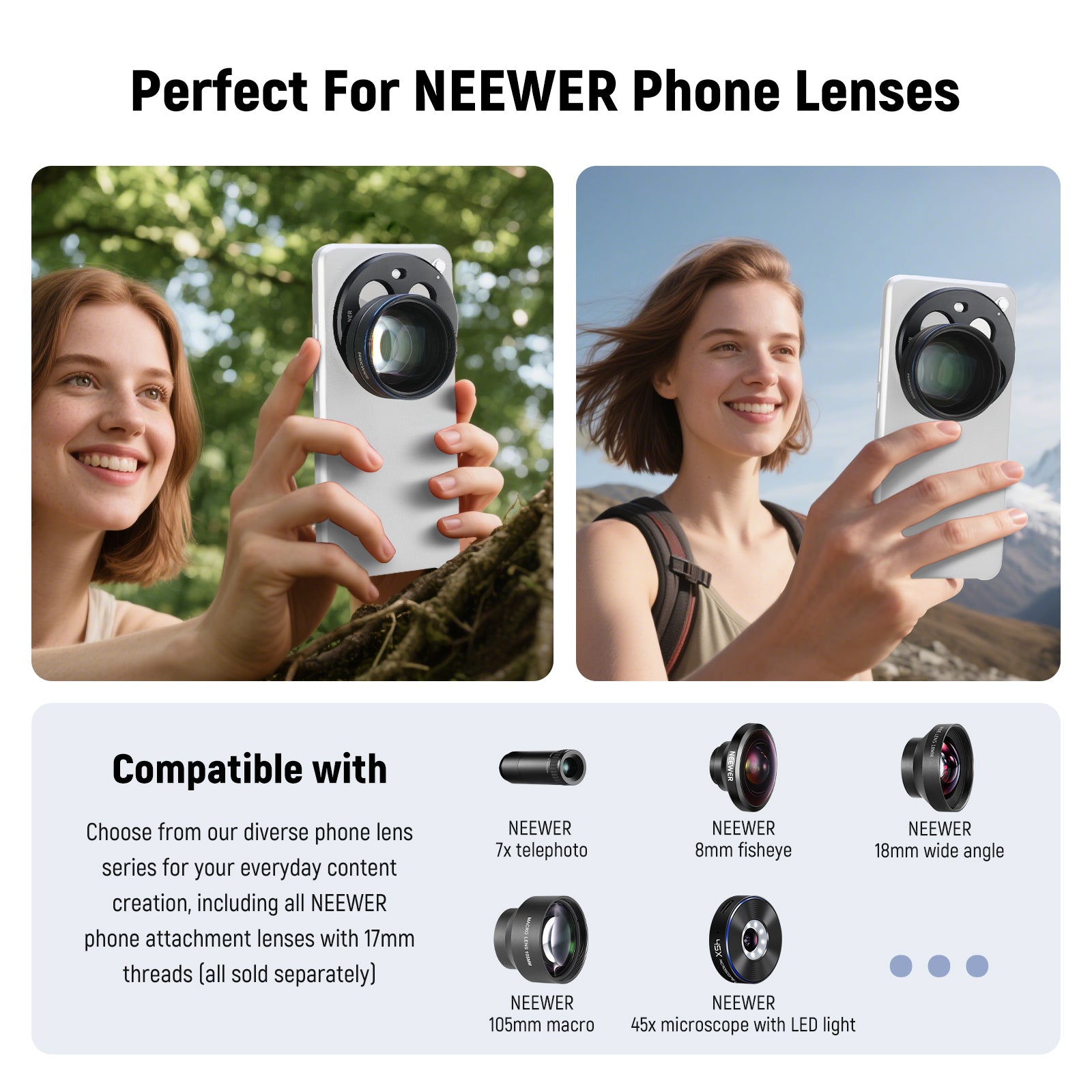 NEEWER PA111 Backplate for Xiaomi 15 Ultra is perfect for NEEWER phone lenses.
