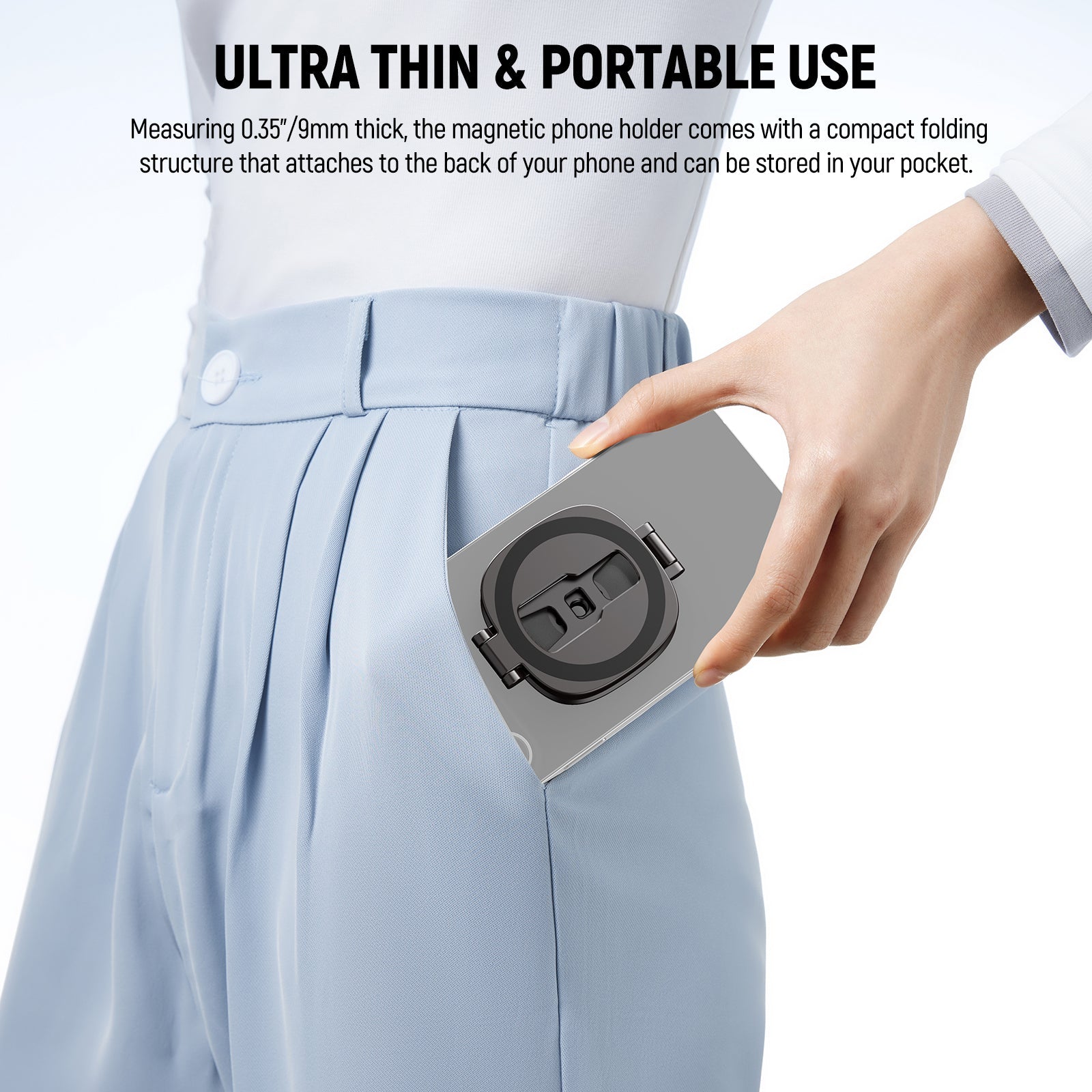 NEEWER PA095 Dual Magnetic Phone Holder is ultra-thin and portable.