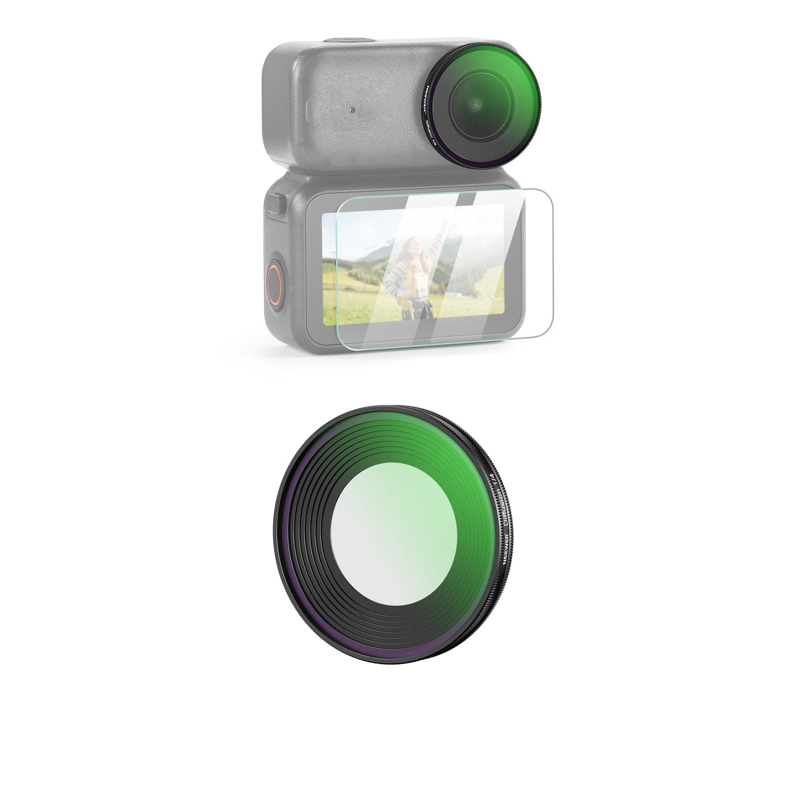 NEEWER Black Diffusion 1/4 Filter for DJI Osmo Nano