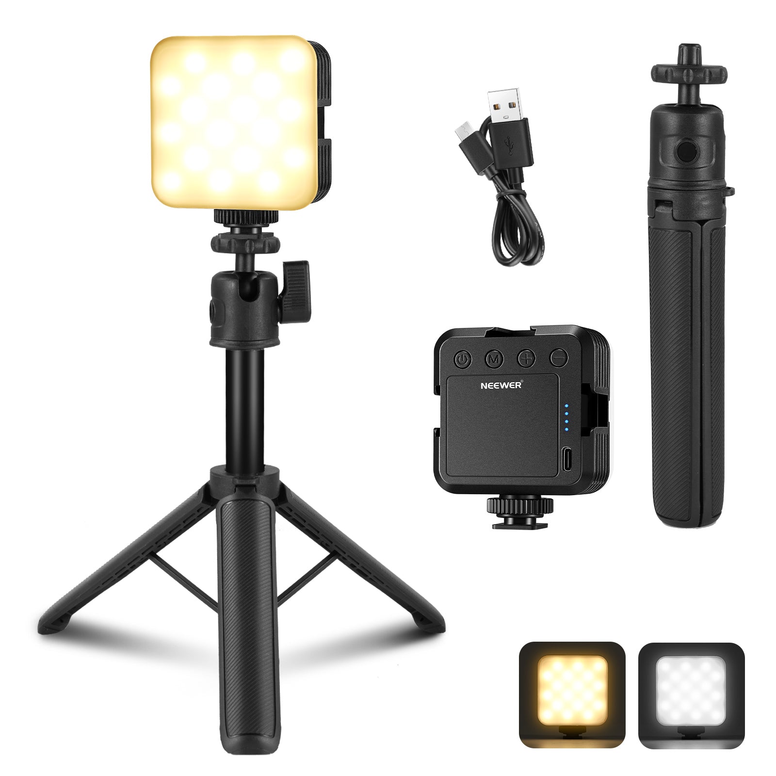 NEEWER NL-36AI LED Video Light with Desk Tripod Stand