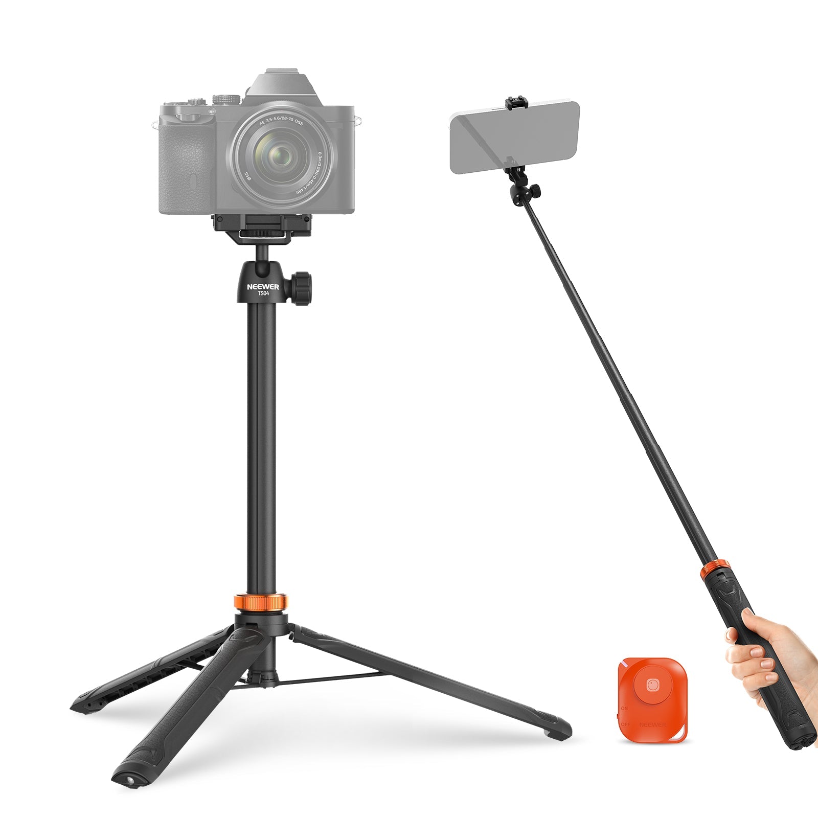 NEEWER TS04 59" Selfie Stick 
Tripod with Remote