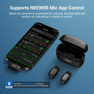 NEEWER KM19 Mini Clip On Wireless Lavalier Microphone supports NEEWER APP control.