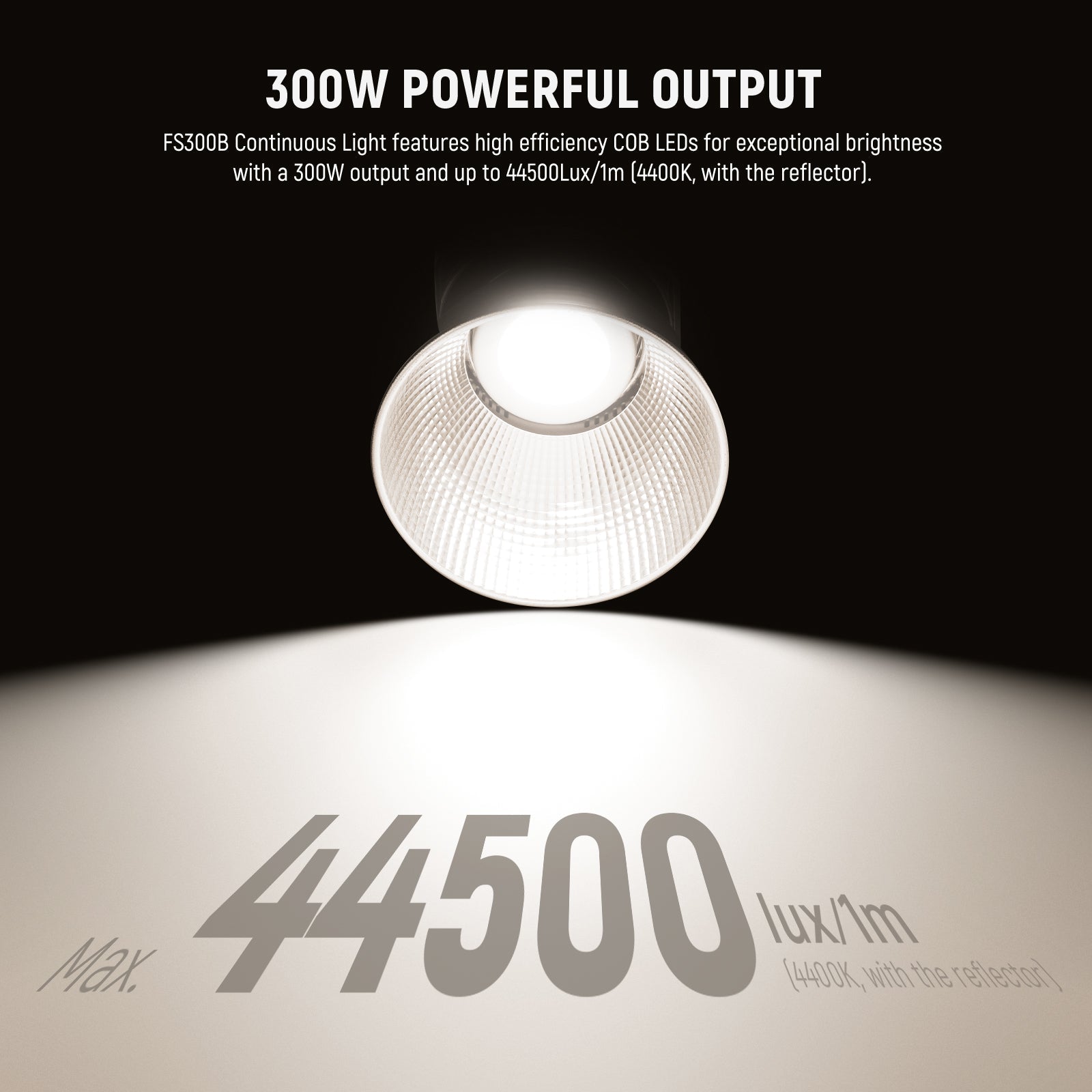NEEWER FS300B Continuous Light features high efficiency COB LEDs for exceptional brightness.