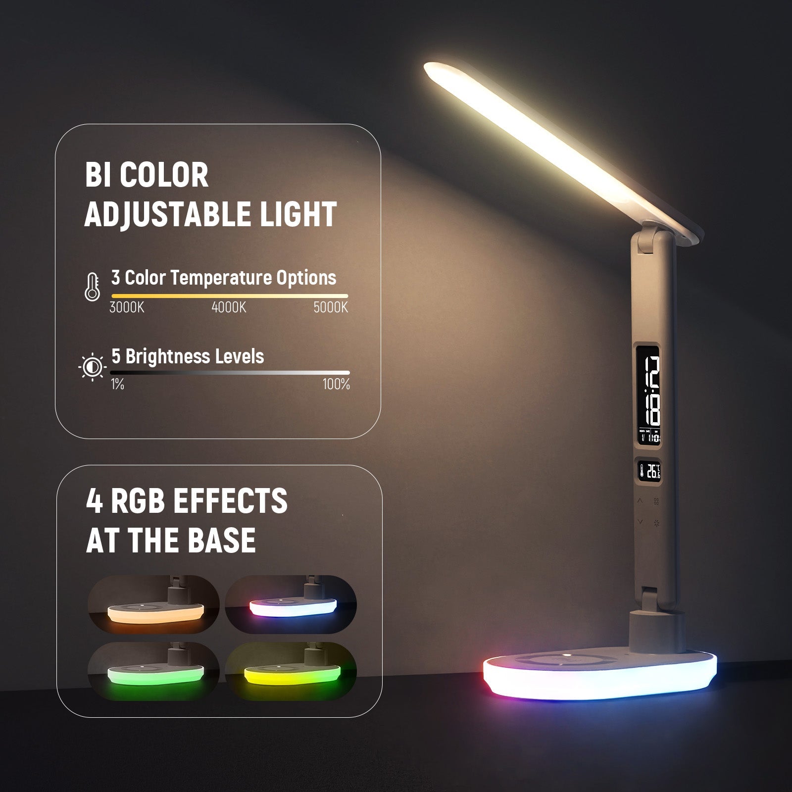 NEEWER N20 Eye Caring LED Desk Lamp offers 3 color temperatures.