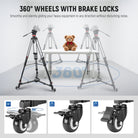 NEEWER TS012 Heavy Duty Tripod Dolly glides your heavy equipment in any direction without disturbing noise.