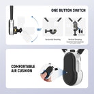 The neck strap features a 1 click mounting mechanism.