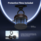 A hard and a soft adhesive pad help to adhere firmly to leather and other textured surfaces.