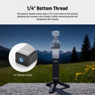 The battery handle comes with a 1/4" screw hole at the bottom