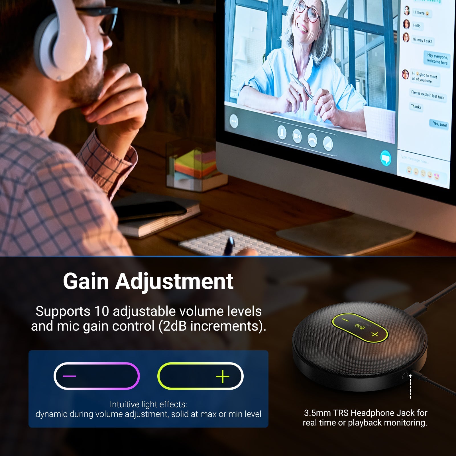 The NEEWER UM04 USB Microphone features 10 adjustable volume levels and a mic gain control.