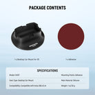 This kit includes a desktop car mount and an adhesive.