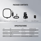 Package Contents of the NEEWER 5" 10W LED Streaming Light Kit