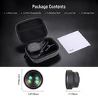 Package Contents of the NEEWER LS-73 75mm Macro Phone Lens & 17mm Threaded Clip
