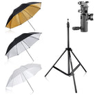 Neewer Flash Mount Three Umbrellas Kit 33"/84cm White Soft/Silver Reflective/Gold Reflective for Canon - neewer.com