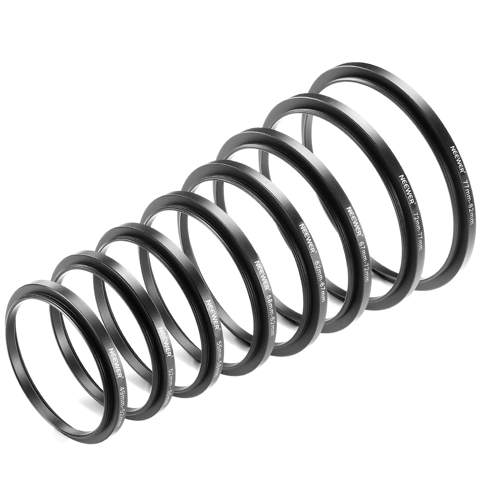 Neewer 8 Pieces Step-up Adapter Ring Set