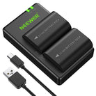 Neewer 2-Pack LP-E6 LP-E6N Battery Rechargeable Battery Charger Set for Canon